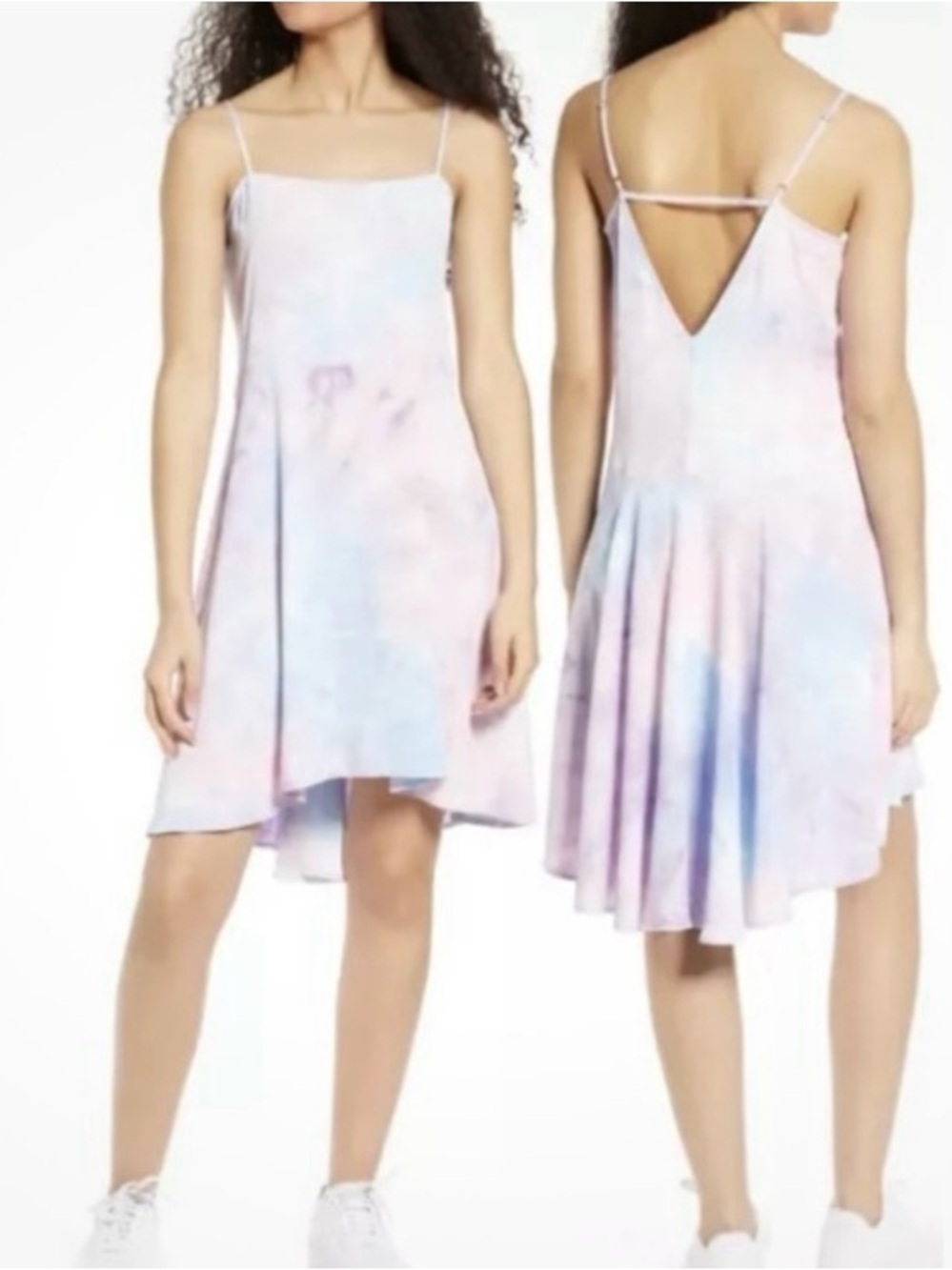 Socialite Pastel Tie-Dye Slip Dress in Blue, Pink & Lavender